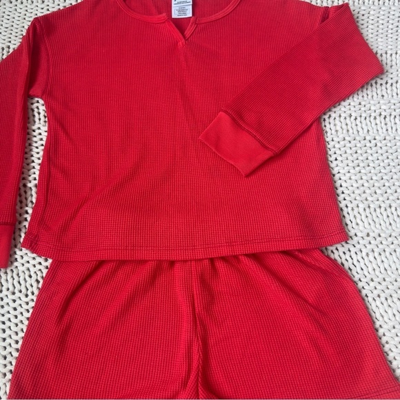 Art Class Red Ribbed Girl's Pajama Set Size Small - Picture 2 of 4